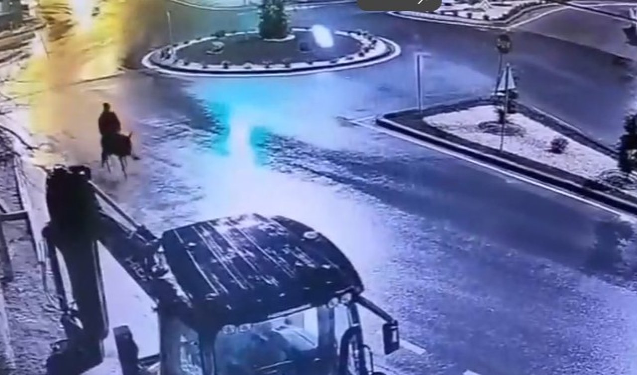 Forkliftle soyup eşekle kaçtı!