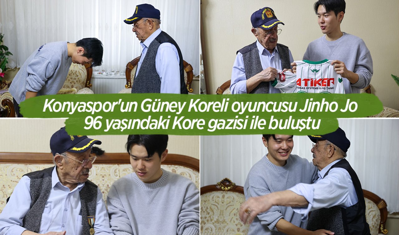Konyaspor’un Güney Koreli oyuncusu Jinho Jo 96 yaşındaki Kore gazisi ile buluştu