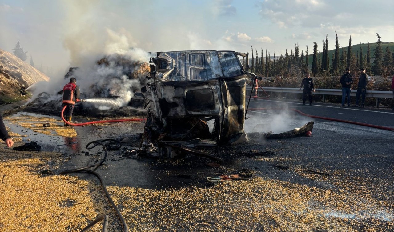 Aynı istikamette giden iki tır çarpıştı: 1 ölü 1 yaralı