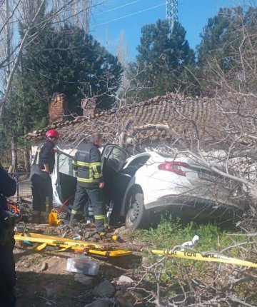 Otomobil ağaçlara çarptı: 2 ölü, 1 yaralı