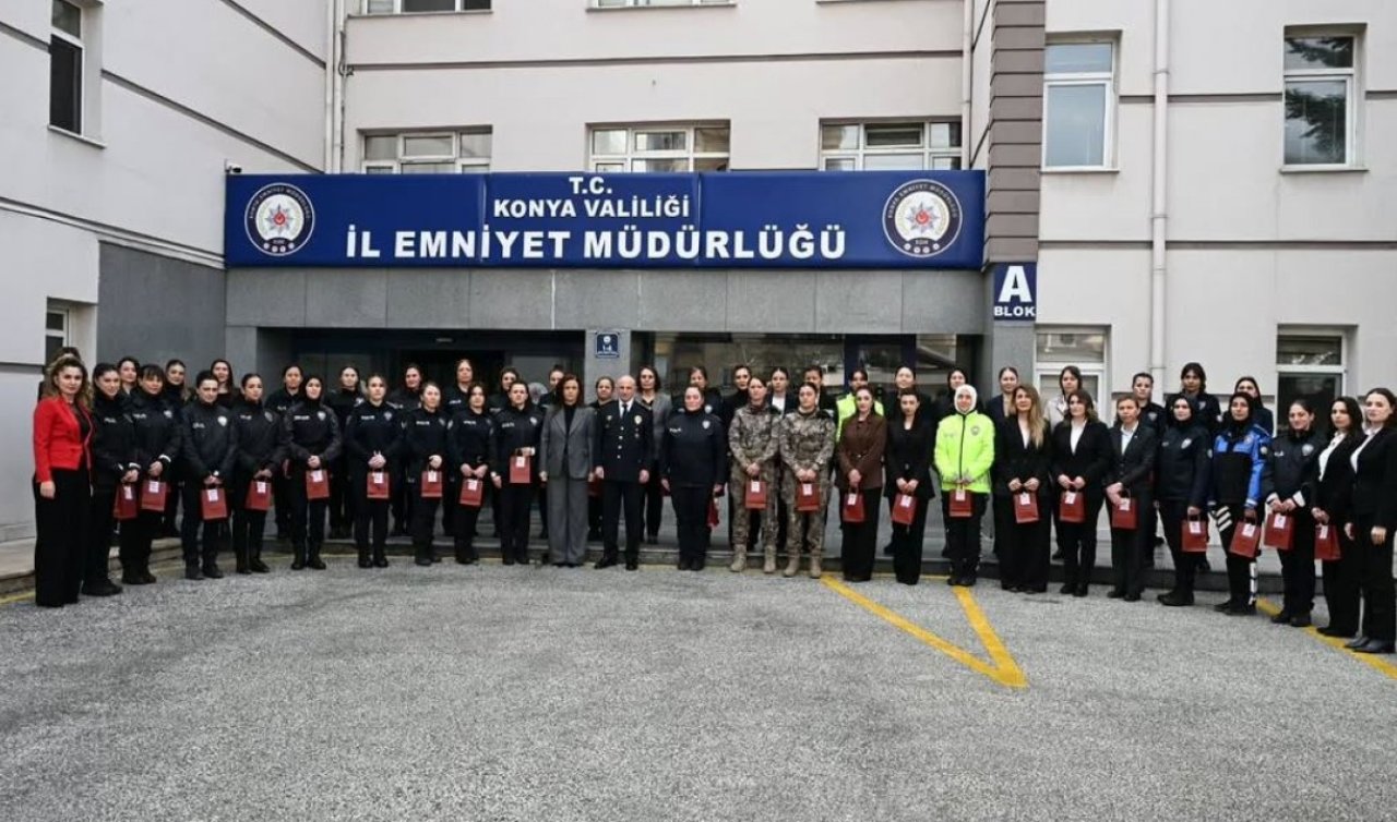 Konya’da kadın polislerin 8 Mart’ı kutlandı