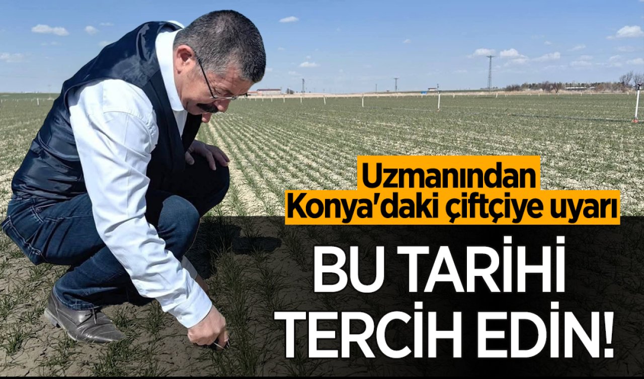 Uzmanından Konya’daki çiftçiye uyarı: Bu tarihte uygun olur