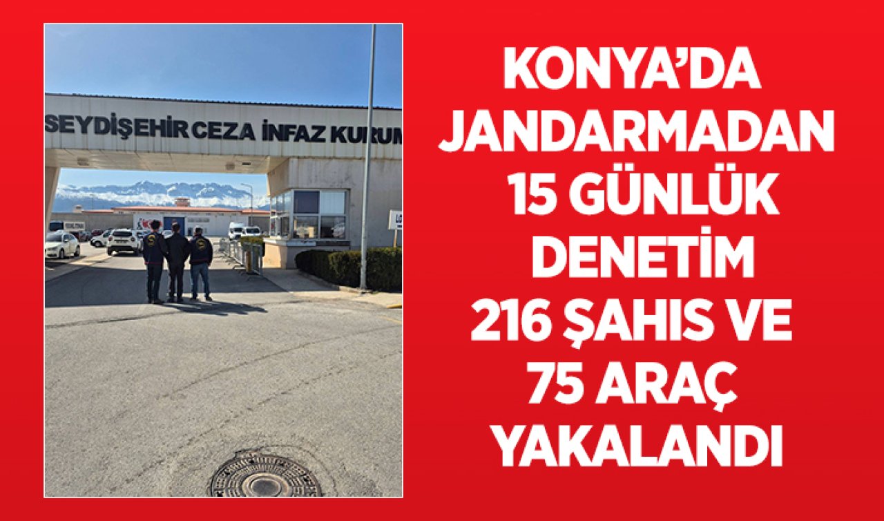 Konya’da jandarmadan 15 günlük denetim: 216 şahıs ve 75 araç yakalandı