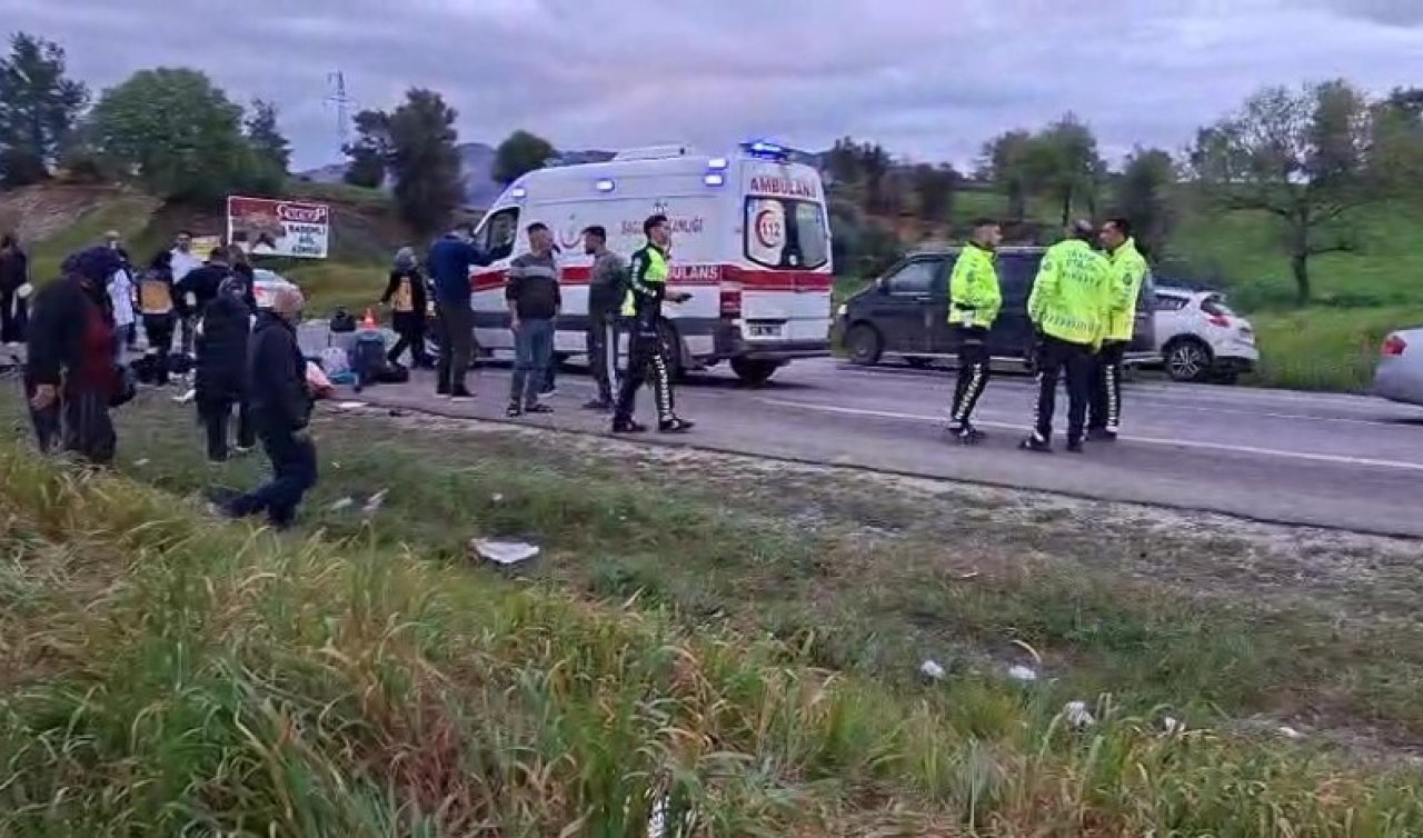 Bayram yolunda feci kaza: Otomobiller kafa kafaya çarpıştı! 7 kişi yaralandı