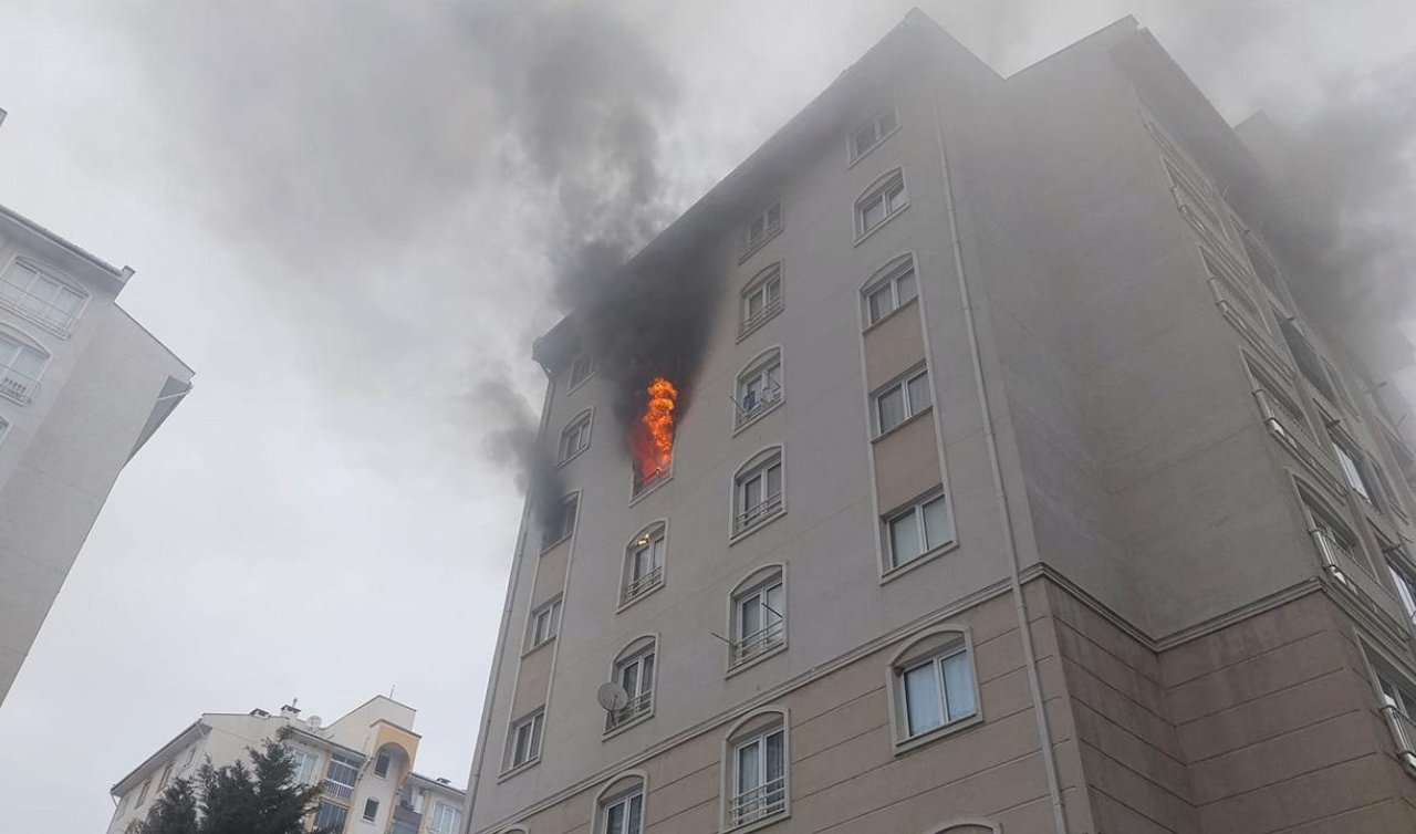 8 katlı apartmanda yangın paniği