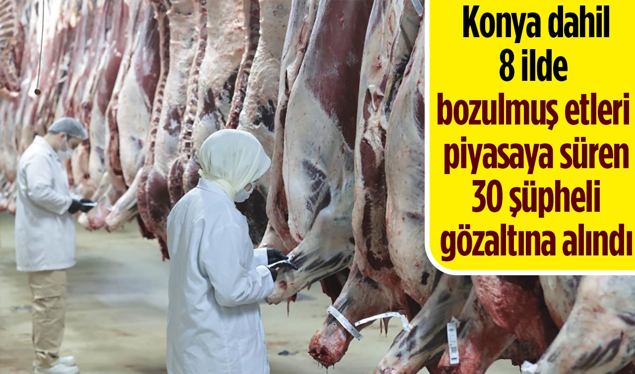 Konya dahil 8 ilde kırmızı et operasyonu: 30 şüpheli gözaltına alındı
