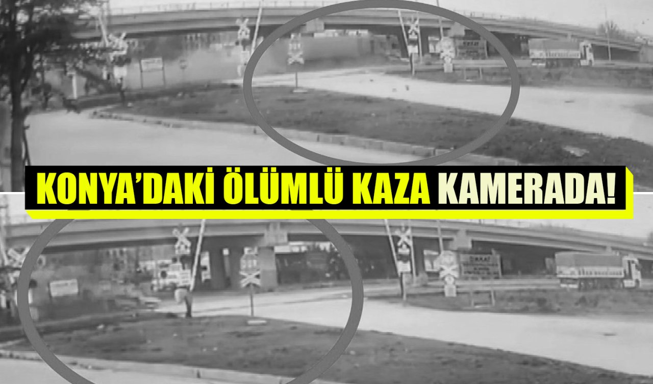 Konya’daki ölüm kaza! Otomobilin sürüklenme anı kamerada 
