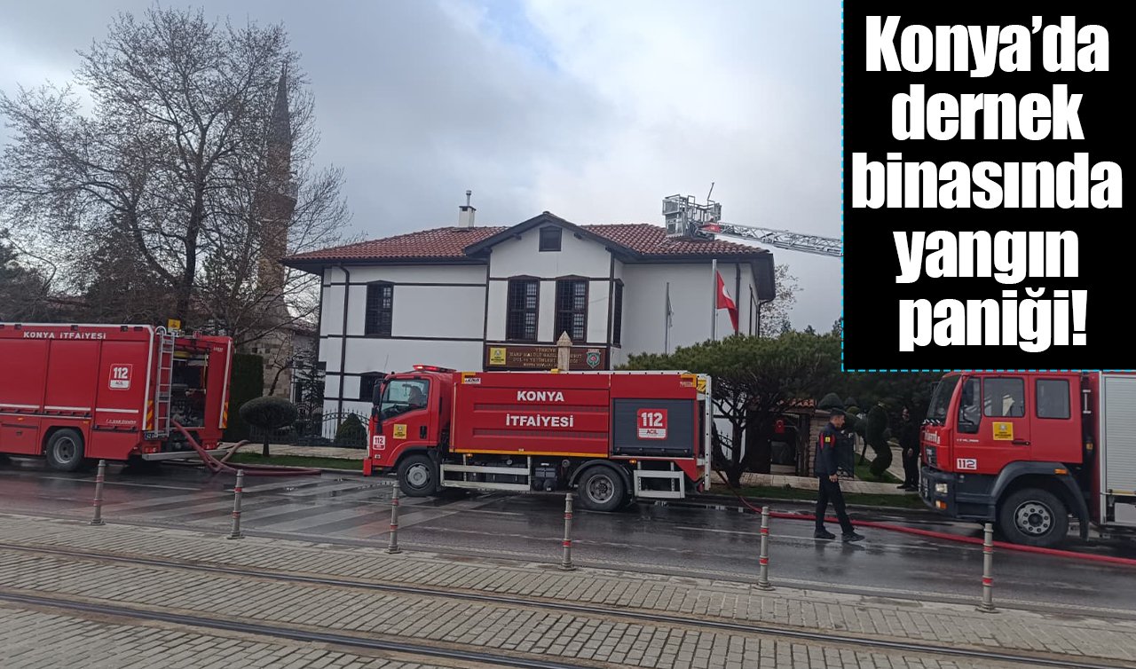 Konya’da dernek binasında yangın paniği!