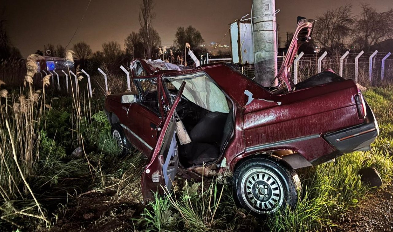 Otomobil beton direğe çarptı: 1 öldü 1 yaralı