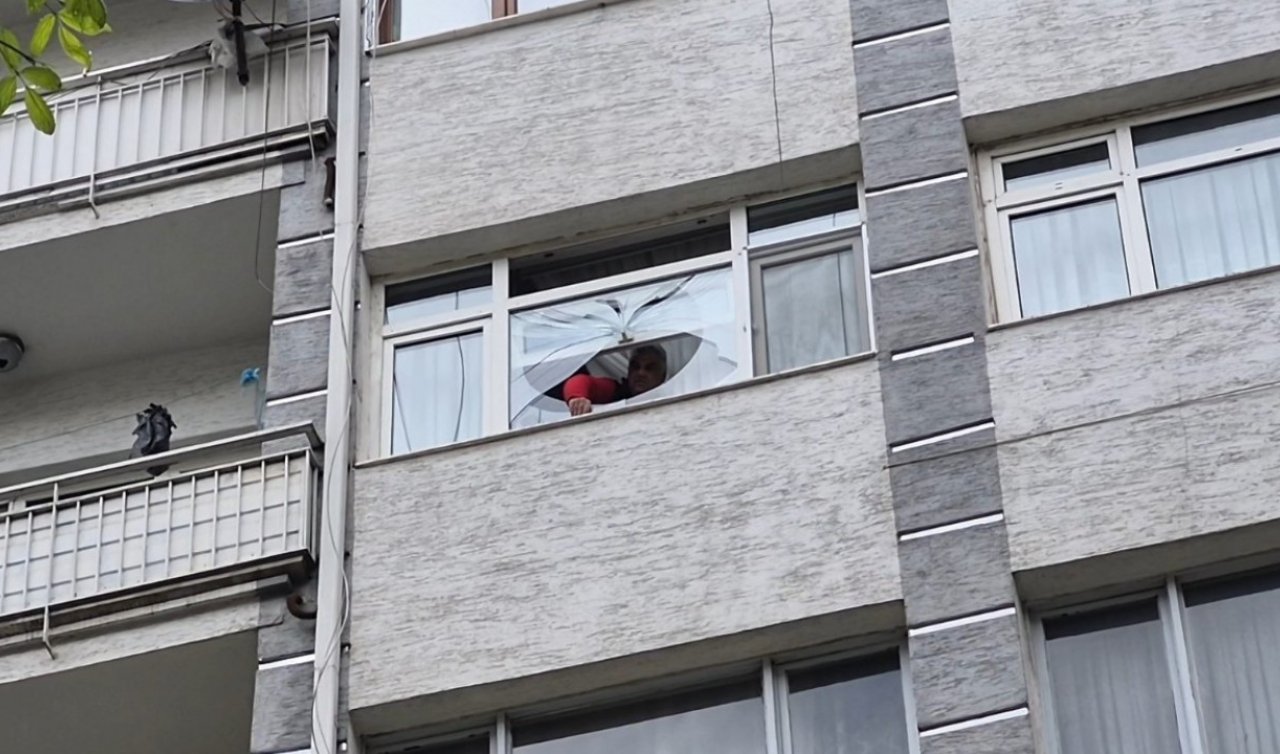 Fırtınada kırılan cam 6’ncı kattan vatandaşın üzerine düştü