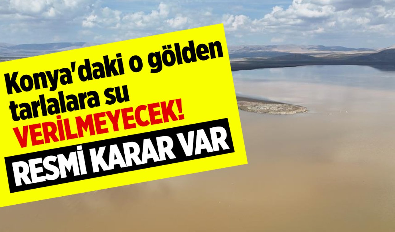 Konya’daki o gölden tarlalara su verilmeyecek! Resmi karar var