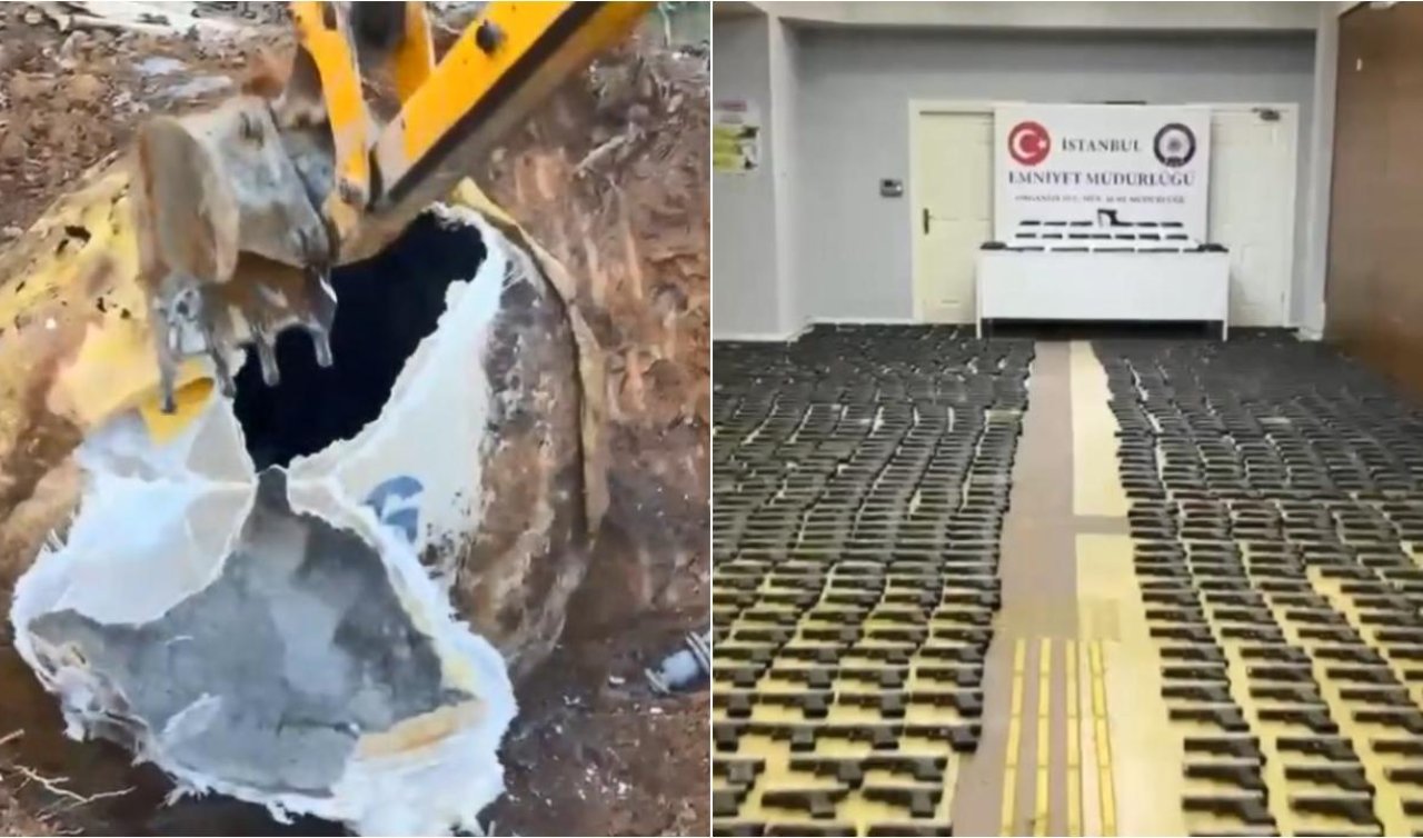 Yeraltı su deposunda binlerce silah parçası ele geçirildi