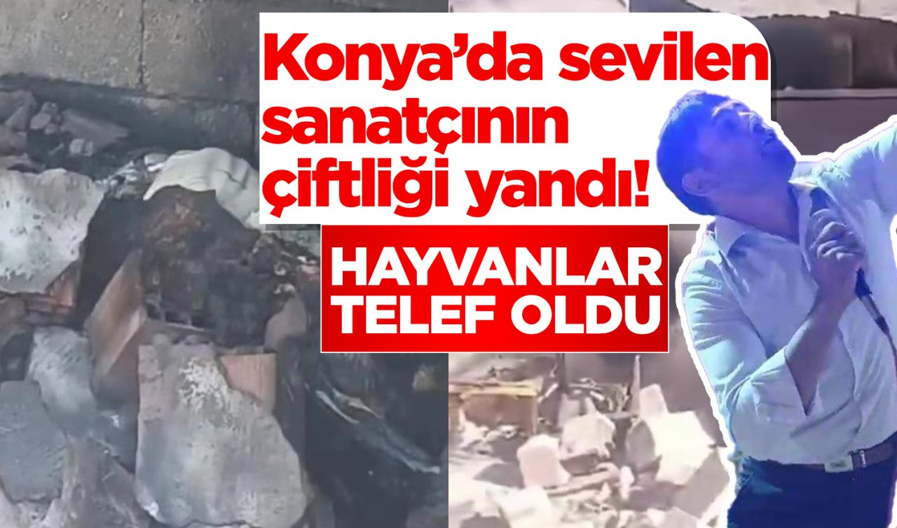 Konya’da sevilen sanatçının çiftliği yandı! Hayvanlar telef oldu