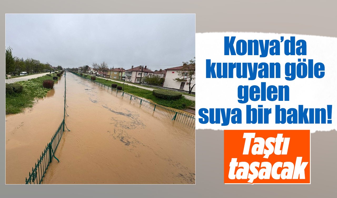 Konya’da kuruyan göle gelen suya bir bakın! Taştı taşacak
