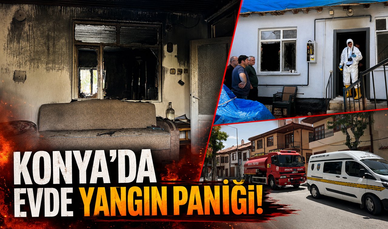 Konya’da evde yangın paniği! 