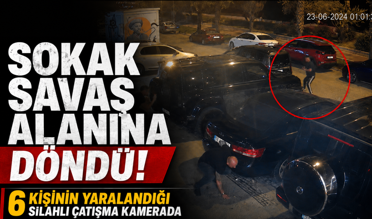 Sokak savaş alanına döndü! 6 kişinin yaralandığı silahlı çatışma kamerada