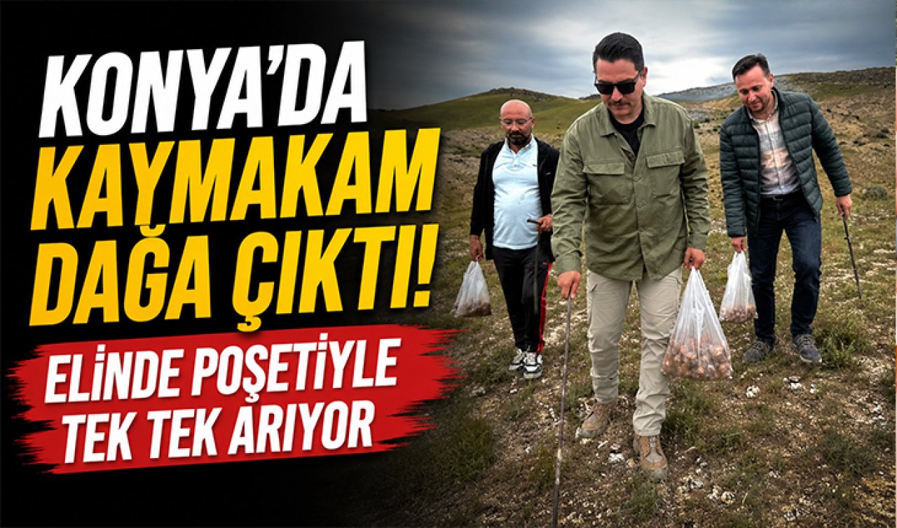 Konya’da kaymakam dağa çıktı! Elinde poşetiyle tek tek arıyor