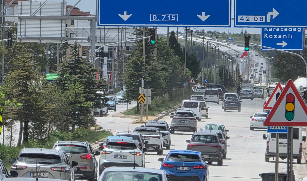 Konya-Ankara Yolu’nda bayram öncesi trafik yoğunluğu