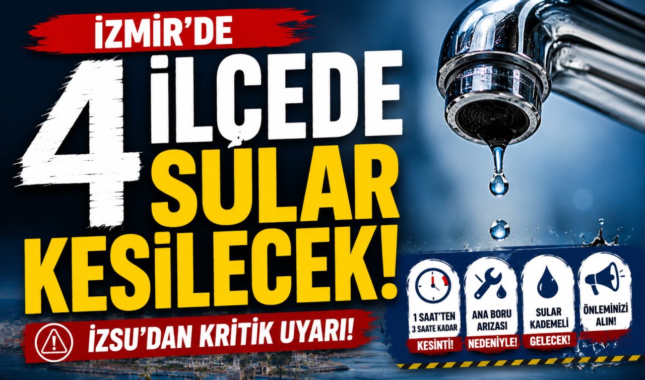 İzmir’de 6 ilçede sular akmayacak: İşte güncel su kesintileri listesi!