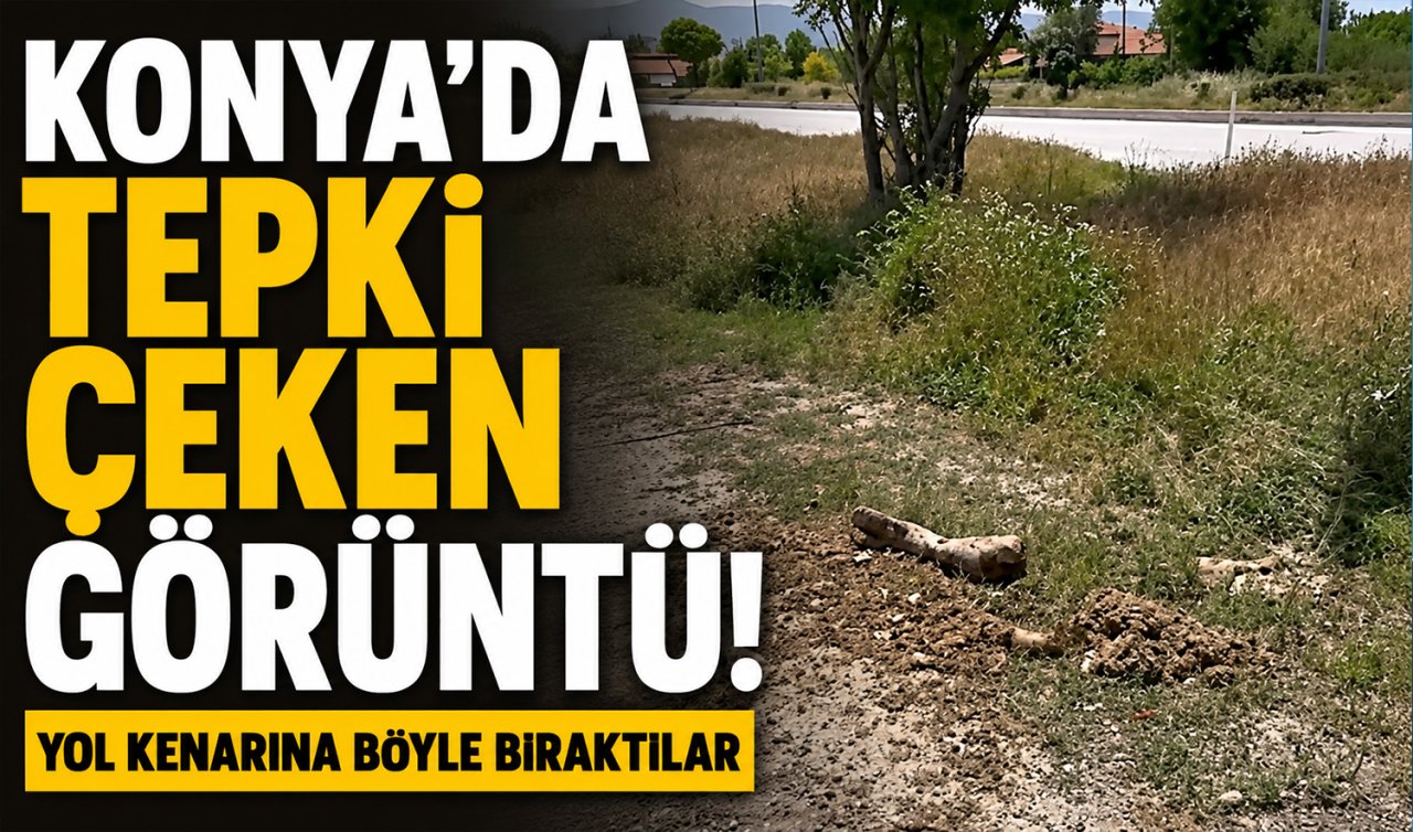 Konya’da tepki çeken görüntü! Yol kenarına böyle bıraktılar 