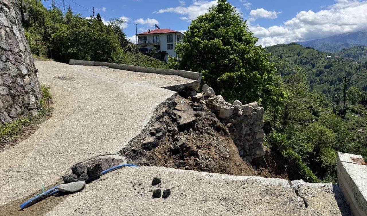 İstinat duvarı yıkıldı mahalle ulaşıma kapandı