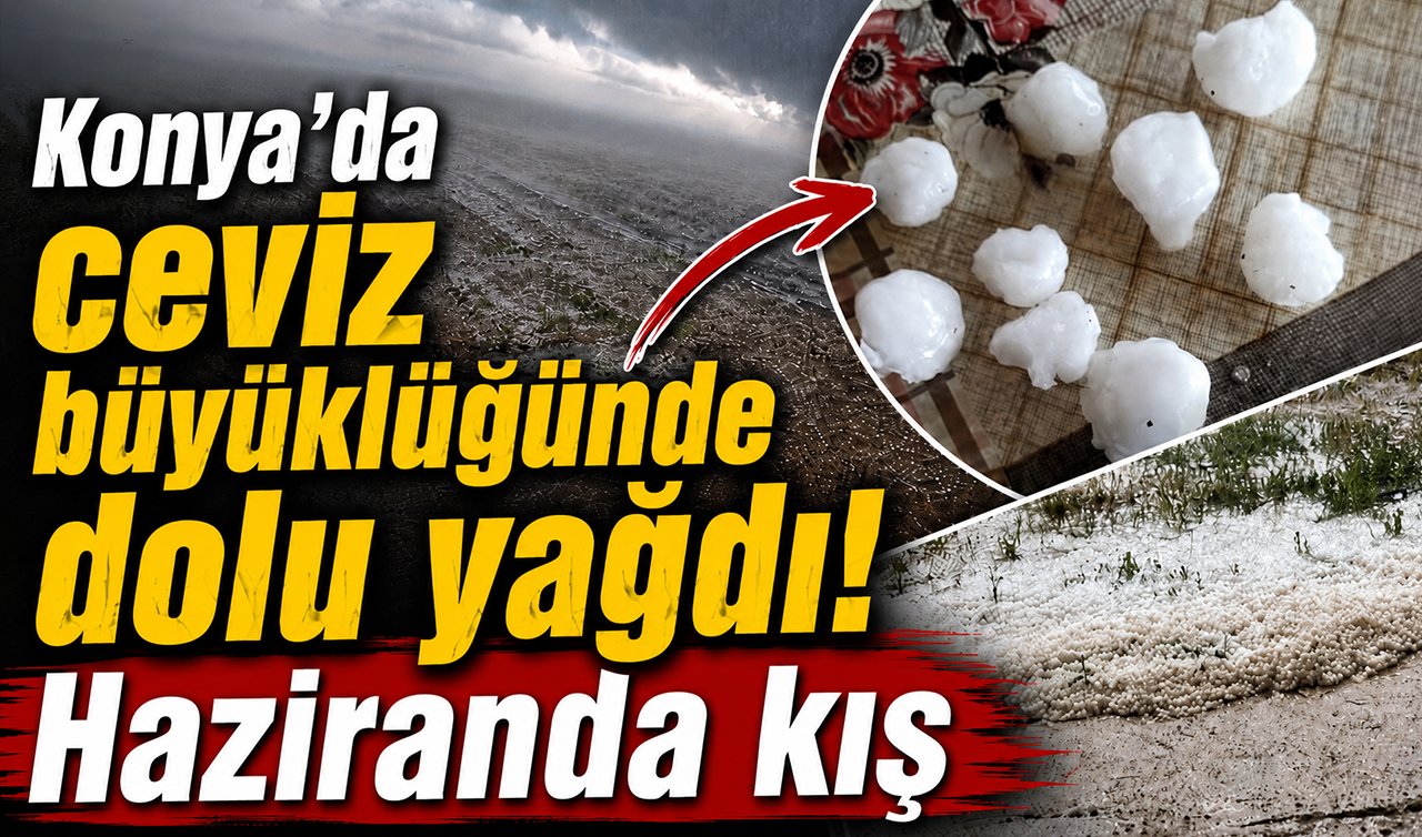 Konya’da ceviz büyüklüğünde dolu yağdı! Haziranda kış