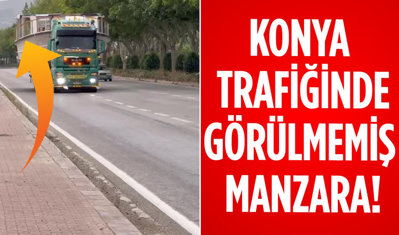 Konya trafiğinde gören şaşırdı! 