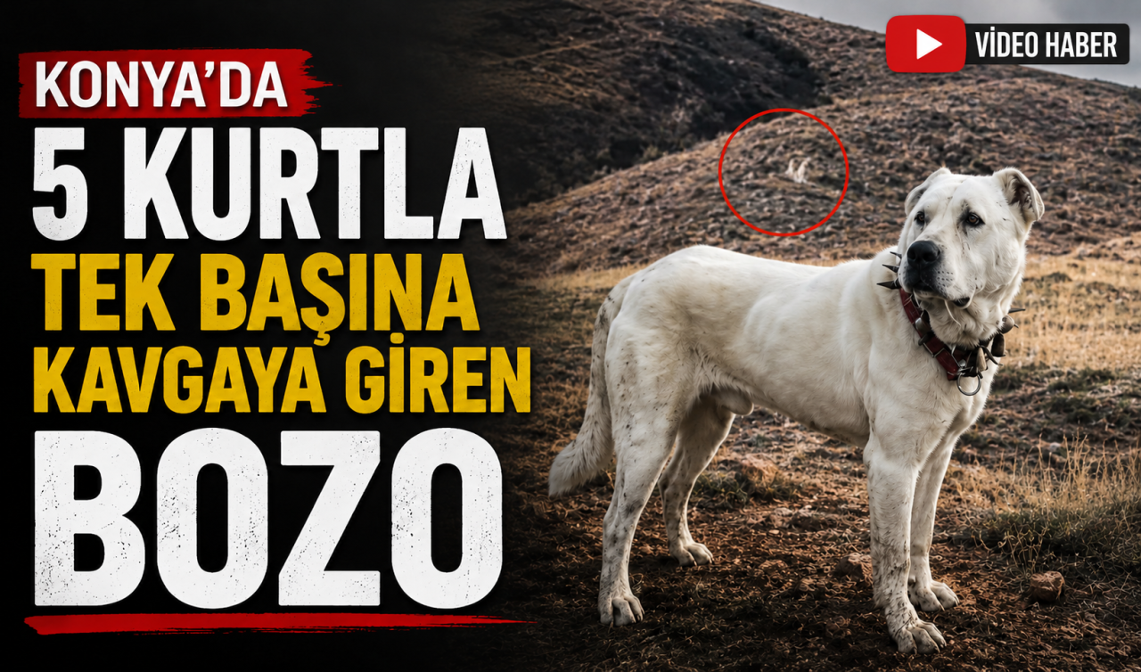 Konya’da 5 kurtla tek başına kavgaya giren Bozo