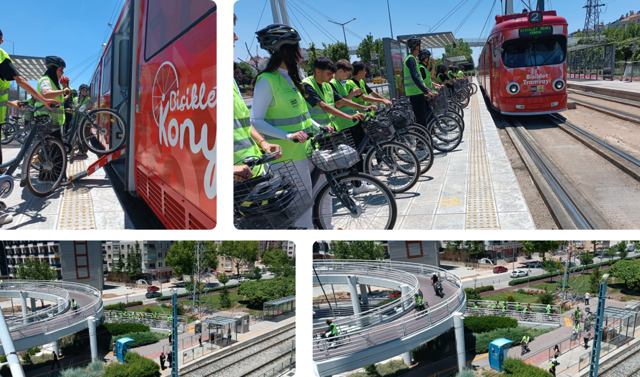 Konya’da bisikletli tramvay etkinliği