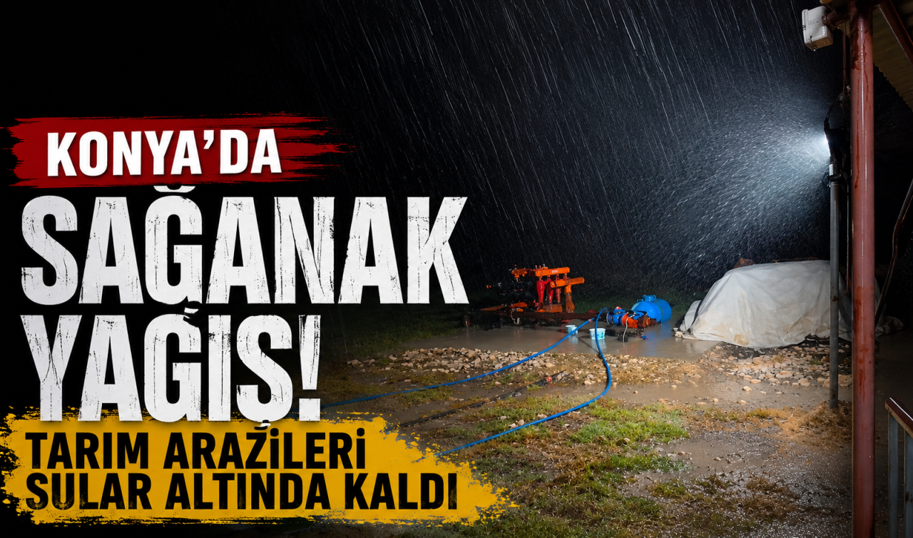 Konya’da sağanak yağış! Tarım arazileri sular altında kaldı 