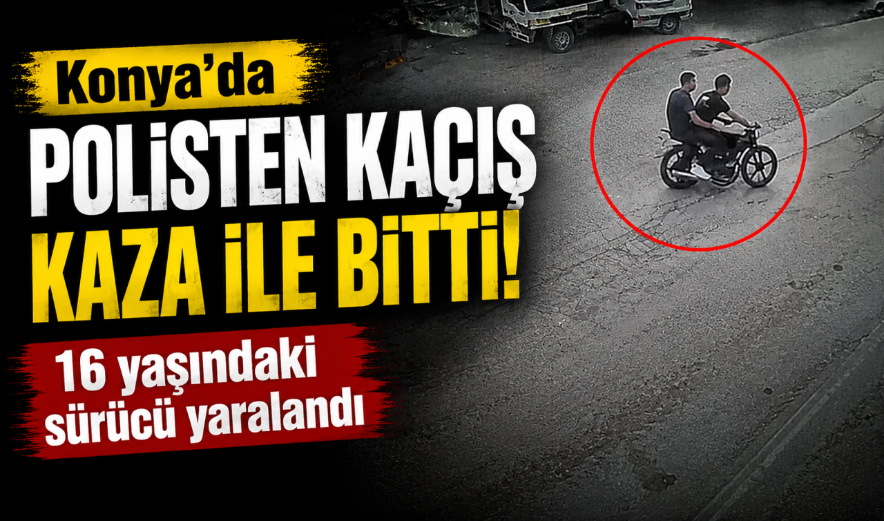 Konya’da polisten kaçış kaza ile bitti! 16 yaşındaki sürücü yaralandı
