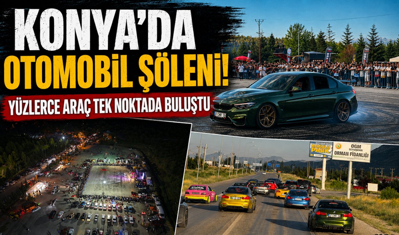 Konya’da otomobil şöleni! Yüzlerce araç tek noktada buluştu