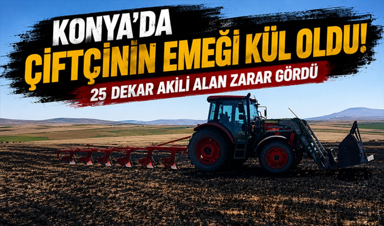 Konya’da çiftçinin emeği kül oldu! 25 dekar akili alan zarar gördü