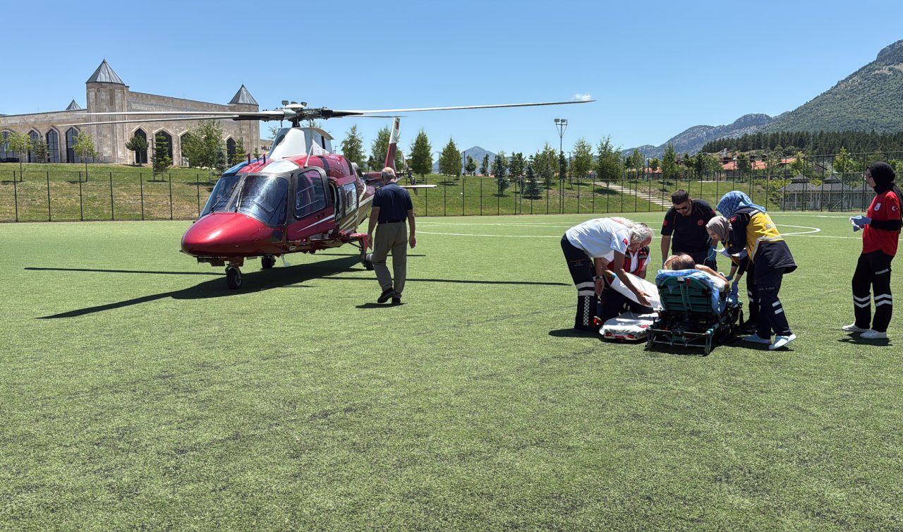 Konya’da hava ambulansı kalp krizi geçiren hasta için havalandı