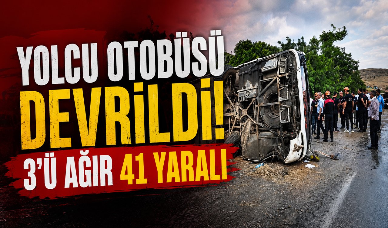 Yolcu otobüsü devrildi! 3’ü ağır 41 yaralı
