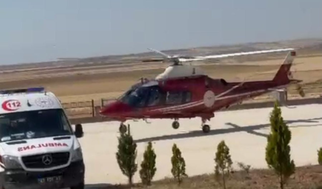 Kulu’da beynine pıhtı atan hasta için helikopter ambulans havalandı