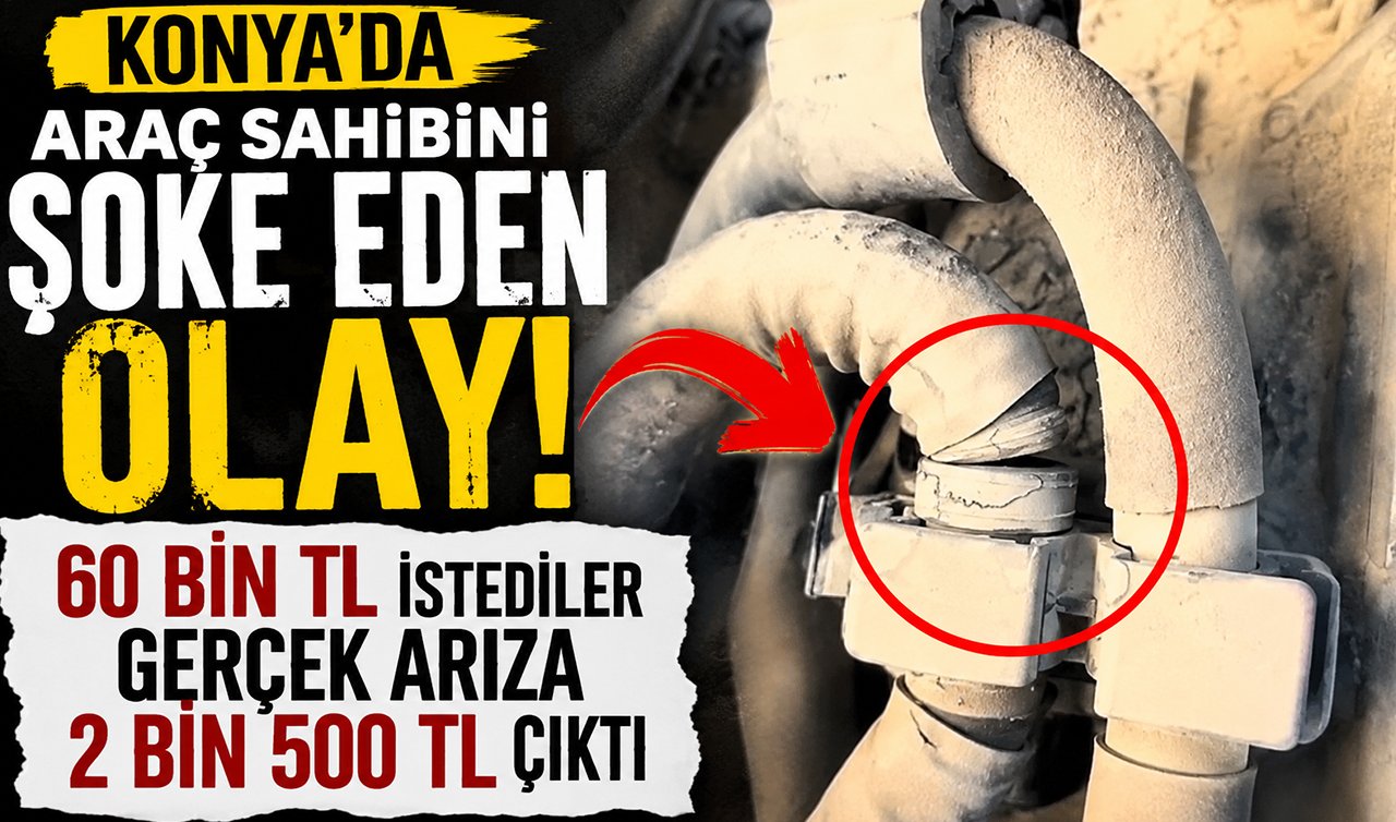 Konya’da araç sahibini şoke eden olay! 60 bin TL istediler gerçek arıza 2 bin 500 TL çıktı