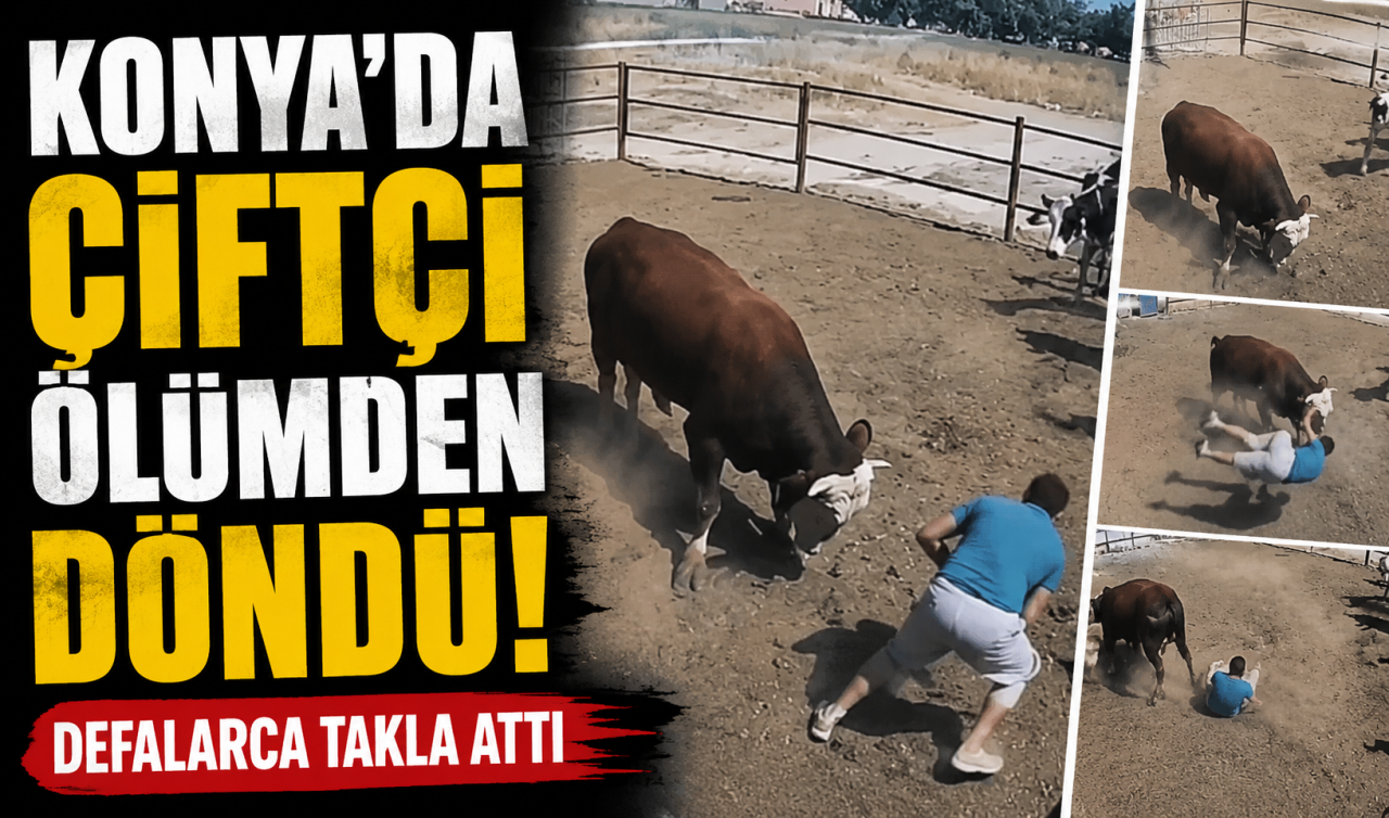 Konya’da çiftçi ölümden döndü! Defalarca takla attı 