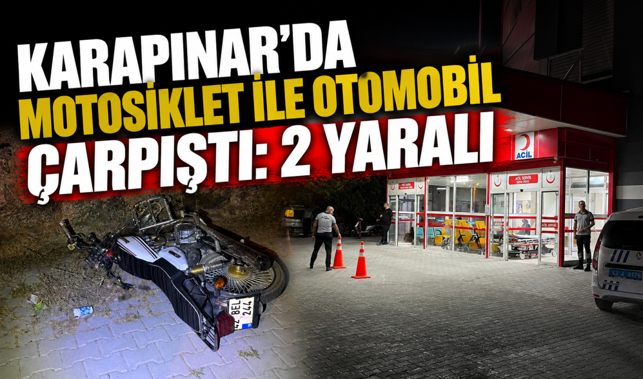 Karapınar’da motosiklet ile otomobil çarpıştı: 2 yaralı