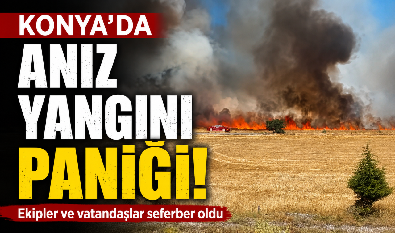 Konya’da anız yangını paniği! Ekipler ve vatandaşlar seferber oldu