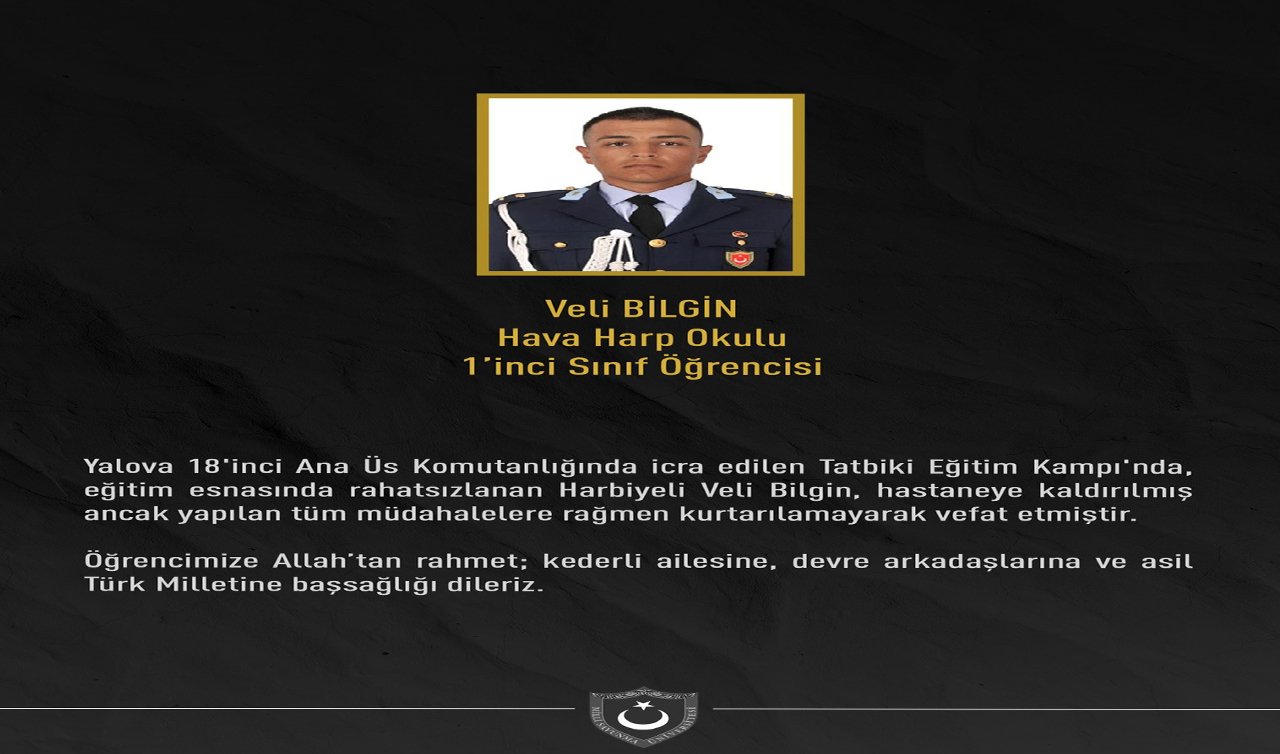 Hava Harp Okulu öğrencisi eğitim sırasında rahatsızlanarak hayatını kaybetti 