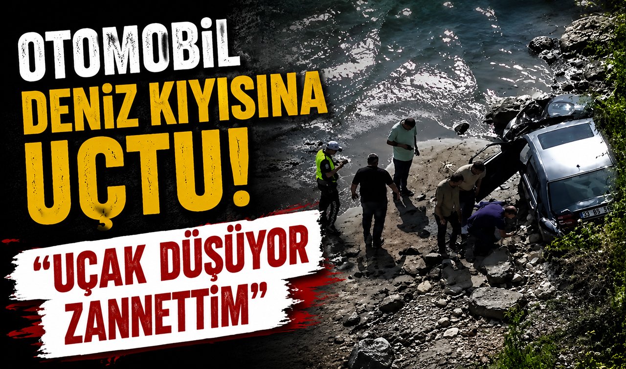 Otomobil deniz kıyısına uçtu: “Uçak düşüyor zannettim’’