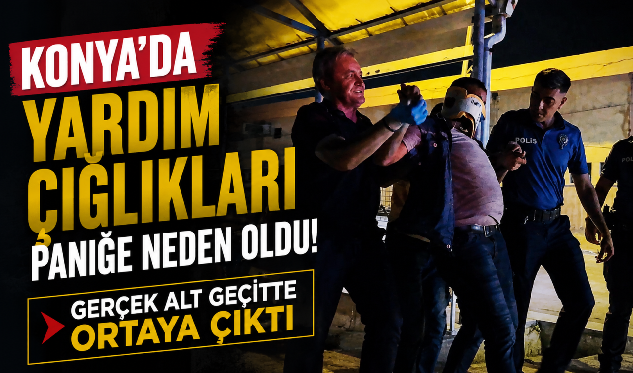 Konya’da yardım çığlıkları paniğe neden oldu! Gerçek alt geçitte ortaya çıktı