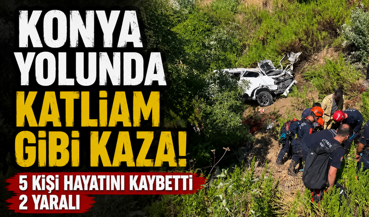 Konya yolunda katliam gibi kaza!  5 kişi hayatını kaybetti 2 yaralı 
