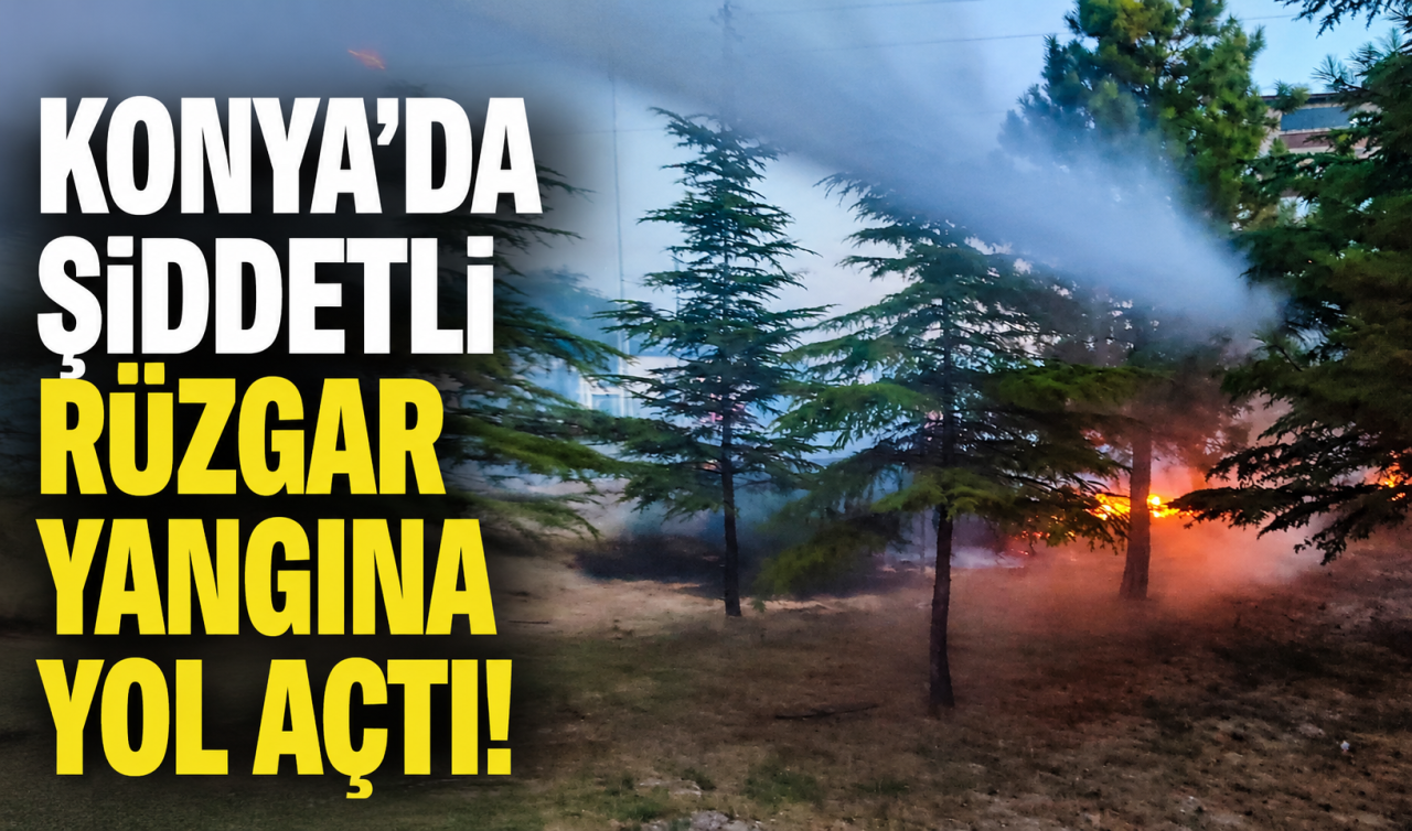 Konya’da şiddetli rüzgar yangına yol açtı! 