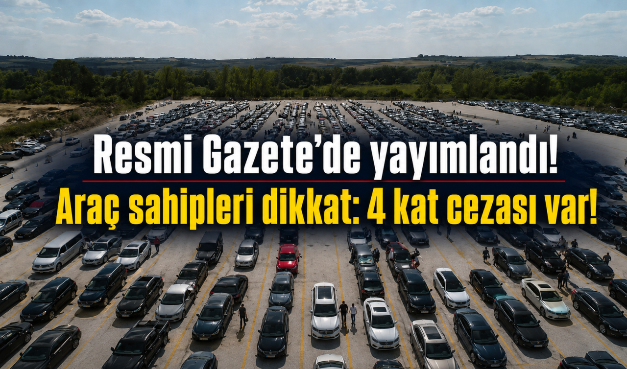 Resmi Gazete’de yayımlandı! Araç sahipleri dikkat: 4 kat cezası var! 