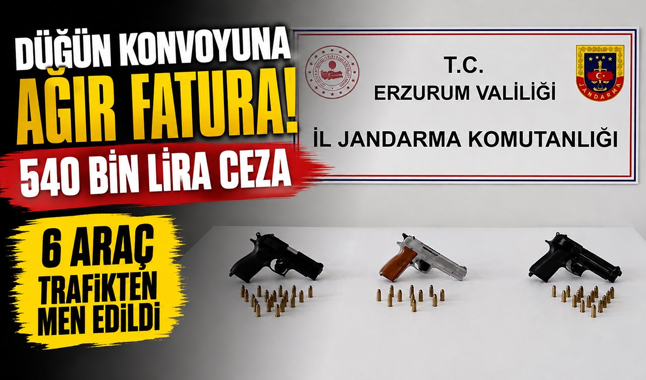 Düğün konvoyuna ağır fatura! 540 bin lira ceza, 6 araç trafikten men edildi 