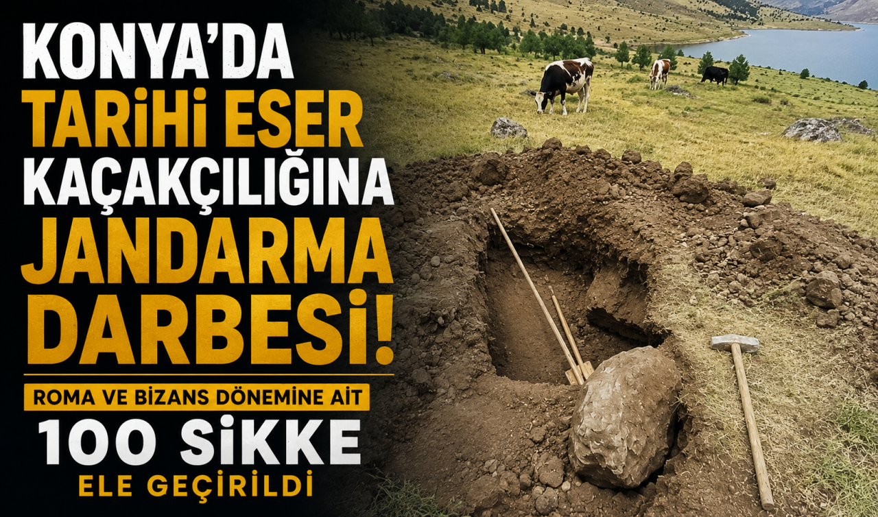 Konya’da tarihi eser operasyonu! Roma ve Bizans dönemine ait 100 sikke ele geçirildi