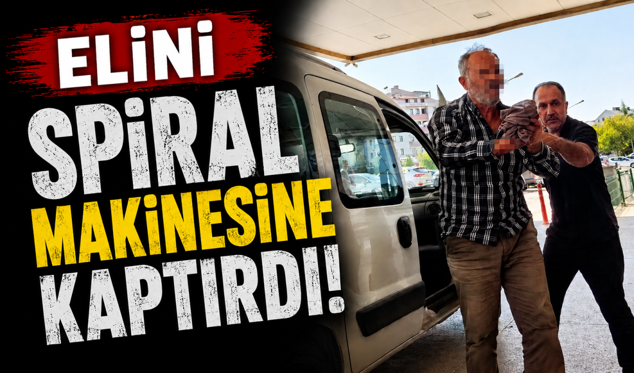 Elini spiral makinesine kaptırdı