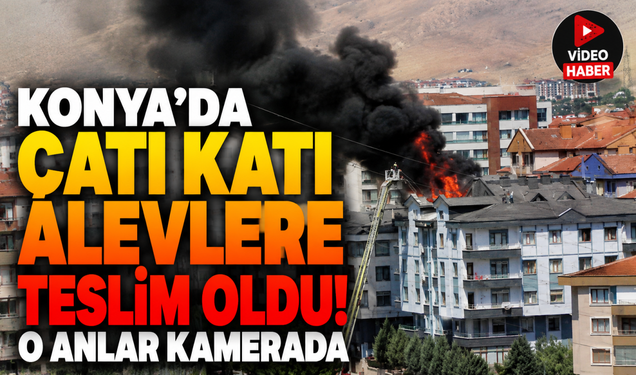 Konya’da çatı katı alevlere teslim oldu! O anlar kamerada 